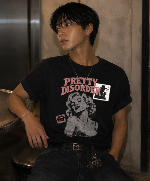 GRAVER ORDINARY（グレイバーオーディナリー）の「[ODNR UNISEX]プリティディスオーダー 半袖Tシャツ 3カラー（Tシャツ/カットソー・レディース・ホワイト/チャコールグレー/ブラック・MEDIUM/LARGE/SMALL）」の5枚目の写真