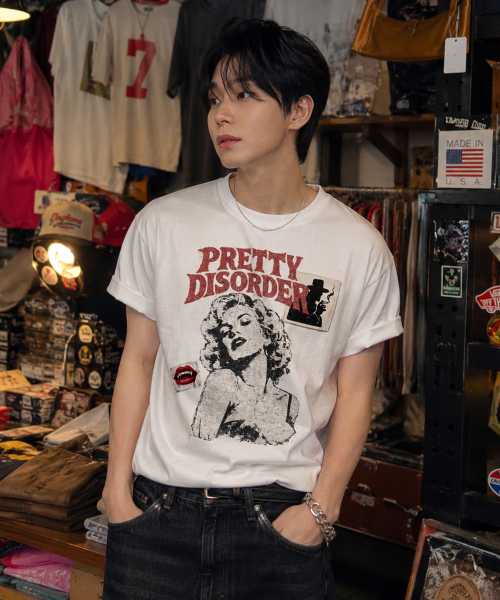 GRAVER ORDINARY（グレイバーオーディナリー）の「[ODNR UNISEX]プリティディスオーダー 半袖Tシャツ 3カラー（Tシャツ/カットソー・レディース・ホワイト/チャコールグレー/ブラック・MEDIUM/LARGE/SMALL）」の7枚目の写真