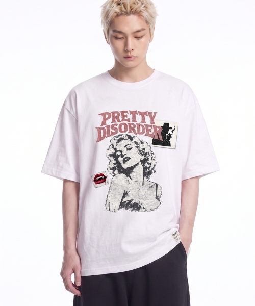 GRAVER ORDINARY（グレイバーオーディナリー）の「[ODNR UNISEX]プリティディスオーダー 半袖Tシャツ 3カラー（Tシャツ/カットソー・レディース・ホワイト/チャコールグレー/ブラック・MEDIUM/LARGE/SMALL）」の8枚目の写真