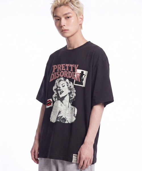 GRAVER ORDINARY（グレイバーオーディナリー）の「[ODNR UNISEX]プリティディスオーダー 半袖Tシャツ 3カラー（Tシャツ/カットソー・レディース・ホワイト/チャコールグレー/ブラック・MEDIUM/LARGE/SMALL）」の9枚目の写真