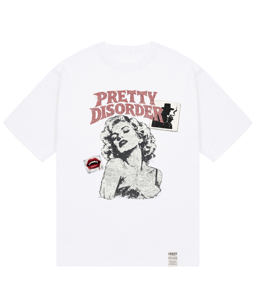 GRAVER ORDINARY（グレイバーオーディナリー）の「[ODNR UNISEX]プリティディスオーダー 半袖Tシャツ 3カラー（Tシャツ/カットソー・レディース・ホワイト/チャコールグレー/ブラック・MEDIUM/LARGE/SMALL）」の10枚目の写真