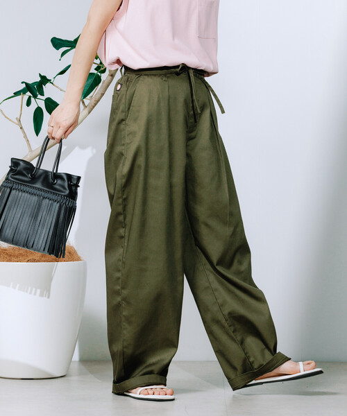 FREAK'S STORE(フリークスストア)の「RED KAP × FREAK'S STORE/レッドキャップ 別注 紐付きイージーパンツ(その他パンツ・レディース・ブラウン/ワンウォッシュ/ベージュ/オリーブ/ダークブラウン/ナチュラル/その他2/サックスブルー/レオパード/ブラック・SMALL/MEDIUM)」の7枚目の写真