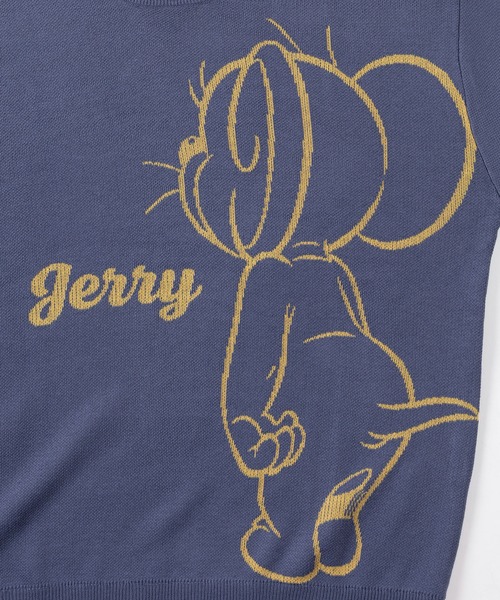 Tom&Jerry(トムアンドジェリー)の「【71】【TOM&JERRY/トムとジェリー】フェイクレイヤード 配色 ダブルジャガード ニット/クルーネック/ユニセックス/レディース/メンズ(ニット/セーター・レディース・ネイビー/ベージュ/ブラック/サックスブルー・M/XL/L)」の12枚目の写真