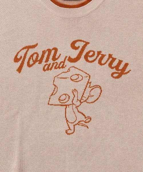 Tom&Jerry(トムアンドジェリー)の「【71】【TOM&JERRY/トムとジェリー】フェイクレイヤード 配色 ダブルジャガード ニット/クルーネック/ユニセックス/レディース/メンズ(ニット/セーター・レディース・ネイビー/ベージュ/ブラック/サックスブルー・M/XL/L)」の17枚目の写真