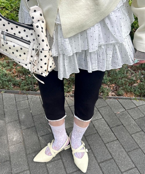WC(ダブル シー)の「プチレースカプリパンツ(その他パンツ・レディース・ブラック・FREE)」の1枚目の写真
