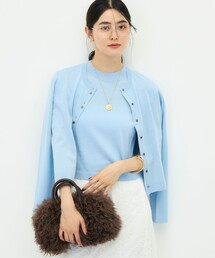 NOLLEY’S Sophi | 《抗ピンリング/アンサンブル対応/手洗い可能》ウール100ハイネック5分袖プルオーバー(ニット/セーター)