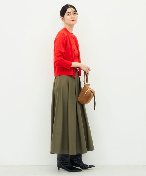 NOLLEY’S Sophi(ノーリーズソフィ)の「《抗ピンリング/アンサンブル対応/手洗い可能》ウール100ハイネック5分袖プルオーバー(ニット/セーター・レディース・レッド/グレー/サックスブルー/オリーブ・38)」の11枚目の写真