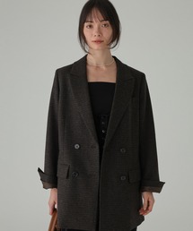 ECOウールチェックダブルジャケット