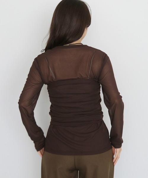 cheriella（シェリエラ）の「【cheriella】シアービスチェセットカーディガン　SHEER BUSTIER SET CARDIGAN（カーディガン/ボレロ・レディース・イエロー/ブラウン/グレイッシュベージュ・FREE）」の7枚目の写真