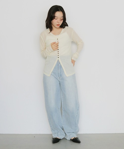 cheriella（シェリエラ）の「【cheriella】シアービスチェセットカーディガン　SHEER BUSTIER SET CARDIGAN（カーディガン/ボレロ・レディース・イエロー/ブラウン/グレイッシュベージュ・FREE）」の22枚目の写真
