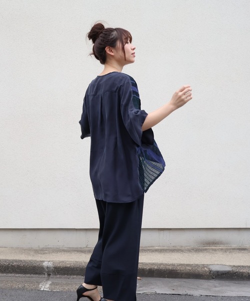 etre relie(エトレリー)の「強撚シャドーミニサッカーパンツ(その他パンツ・レディース・グレー/ダークネイビー・MEDIUM/SMALL)」の19枚目の写真