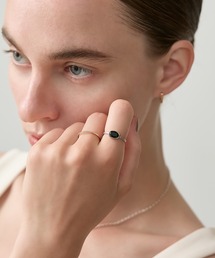 シルバーブラックカルセドニーリング【Colors Ring Series】