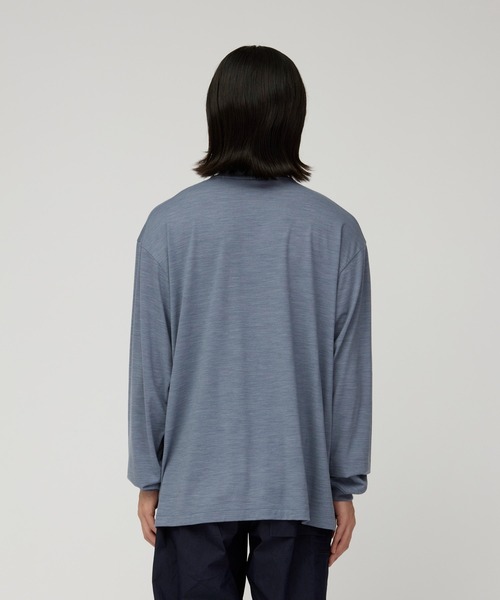 Snow Peak(スノーピーク)の「Snow Peak / Wool Nylon Ripple L/S Pullover ウールナイロン リップル 長袖プルオーバー(Tシャツ/カットソー・メンズ・ブラック/ライトブルー・S/M/L/XL)」の6枚目の写真