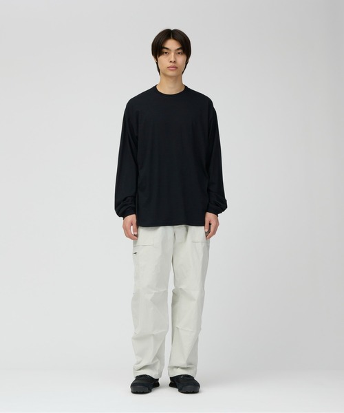 Snow Peak(スノーピーク)の「Snow Peak / Wool Nylon Ripple L/S Pullover ウールナイロン リップル 長袖プルオーバー(Tシャツ/カットソー・メンズ・ブラック/ライトブルー・S/M/L/XL)」の3枚目の写真