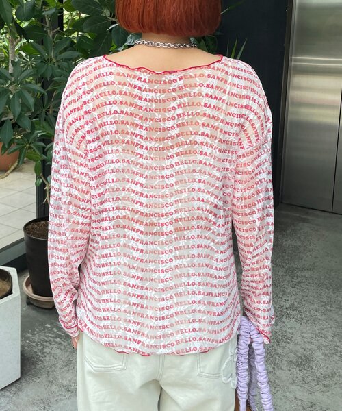 HELLO.SANFRANCISCO（ハローサンフランシスコ）の「【HELLO.SANFRANCISCO/ハローサンフランシスコ】フロントタックロゴレースカーディガン（Tシャツ/カットソー・レディース・ブルー/レッド・ONE SIZE）」の19枚目の写真