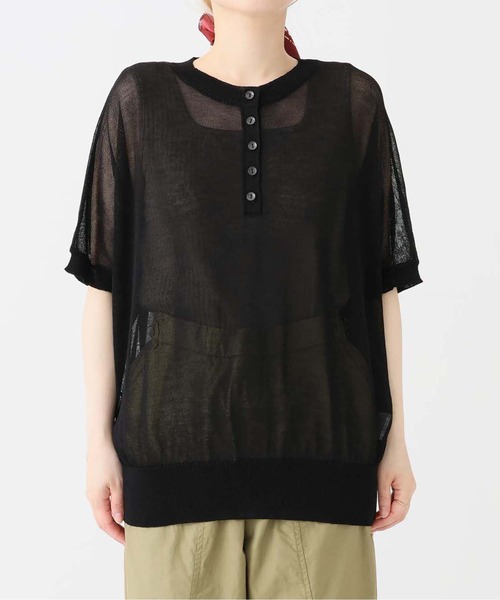 HEART MARKET(ハートマーケット)の「シアーニットヘンリープルオーバー(Tシャツ/カットソー・レディース・ブラック系/ダークグリーン/ブラック/グレー系/ブラウン系・FREE)」の21枚目の写真