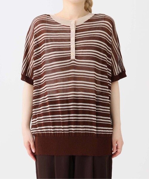 HEART MARKET(ハートマーケット)の「シアーニットヘンリープルオーバー(Tシャツ/カットソー・レディース・ブラック系/ダークグリーン/ブラック/グレー系/ブラウン系・FREE)」の22枚目の写真