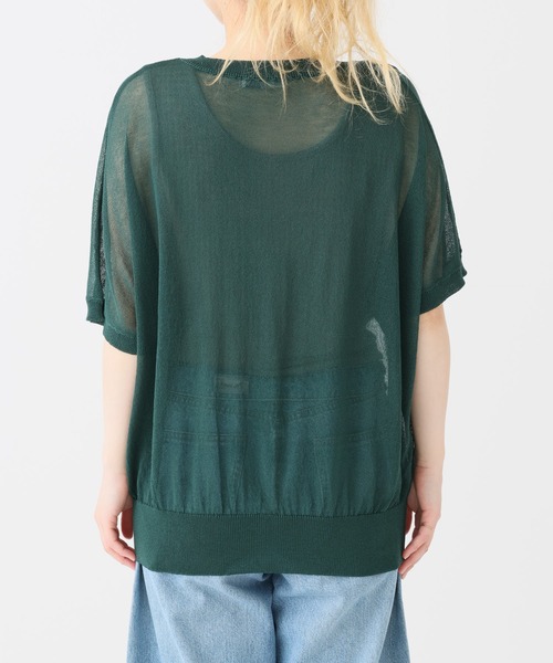 HEART MARKET(ハートマーケット)の「シアーニットヘンリープルオーバー(Tシャツ/カットソー・レディース・ブラック系/ダークグリーン/ブラック/グレー系/ブラウン系・FREE)」の6枚目の写真
