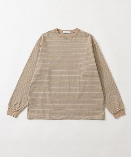 URBAN RESEARCH（アーバンリサーチ）の「MULTI BORDER T-SHIRTS（Tシャツ/カットソー・メンズ・ベージュ/ブルー・LARGE/MEDIUM）」の2枚目の写真