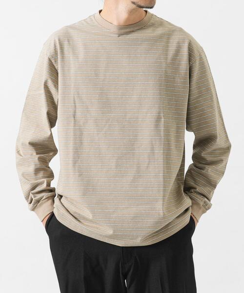 URBAN RESEARCH（アーバンリサーチ）の「MULTI BORDER T-SHIRTS（Tシャツ/カットソー・メンズ・ベージュ/ブルー・LARGE/MEDIUM）」の3枚目の写真