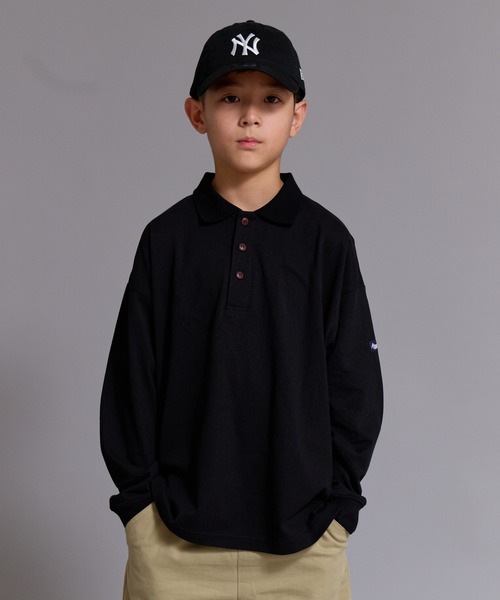PAIRMANON STREET(ペアマノンストリート)の「【90-160cm】【綿100%】ポロ襟 長袖 Tシャツ【PAIRMANON STREET】(ポロシャツ・キッズ・ブラック系その他/ブラウン/グレー/ブラック・100/160/110/120/130/140/150/90)」の3枚目の写真