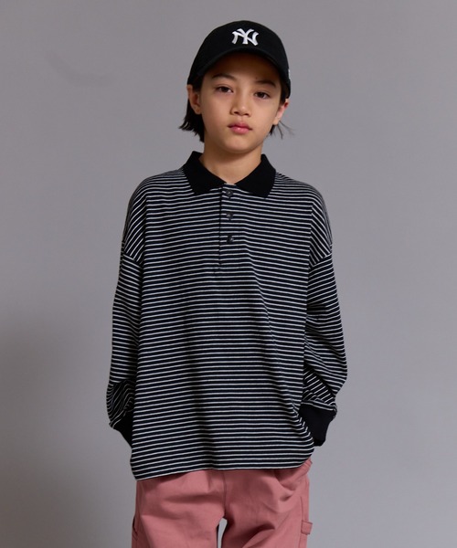 PAIRMANON STREET(ペアマノンストリート)の「【90-160cm】【綿100%】ポロ襟 長袖 Tシャツ【PAIRMANON STREET】(ポロシャツ・キッズ・ブラック系その他/ブラウン/グレー/ブラック・100/160/110/120/130/140/150/90)」の2枚目の写真