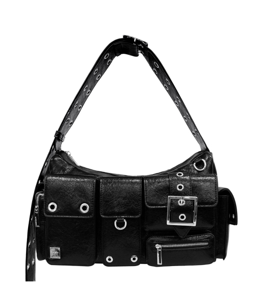 BLACKPURPLE(ブラックパープル)の「フォートレスバッグ Fortress Bag_ブラック(ショルダーバッグ・レディース・ブラック・FREE)」の1枚目の写真