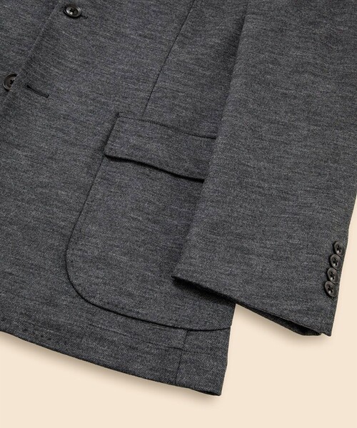 BROOKS BROTHERS（ブルックスブラザーズ）の「ウールブレンド　ニット　段返り３釦ジャケット　TOKYO model（テーラードジャケット・メンズ・ネイビー/グレー・LARGE/MEDIUM/SMALL/X-LARGE）」の4枚目の写真