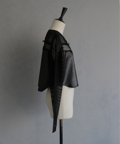 &g'aime（アンジェム）の「【&ｇ'aime 】メッシュ×レースミックスボレロ　Mesh and Lace Mix Bolero（カーディガン/ボレロ・レディース・ホワイト/ブラック・FREE）」の15枚目の写真