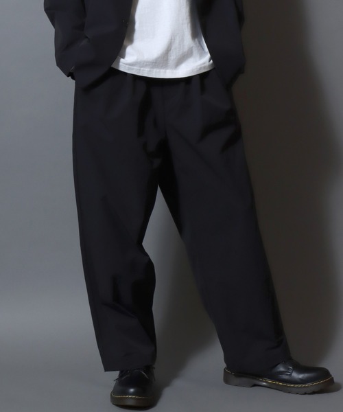 ANPAS(アンパス)の「FLEX360° Wide Easy Pants / <セットアップ可>フレックス360° ワイドイージーパンツ ストレッチ バギー スラックス ワイドパンツ ボトムス メンズ ビジカジ ビジネス スーツ<S~LLサイズ>(スラックス・メンズ・ブラック/ネイビー/ブラウン・M/LL/L/S)」の1枚目の写真