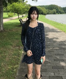 EMMY（エミー）の「シアーフラワーカーディガンキャミワンピースセット（ワンピース）」