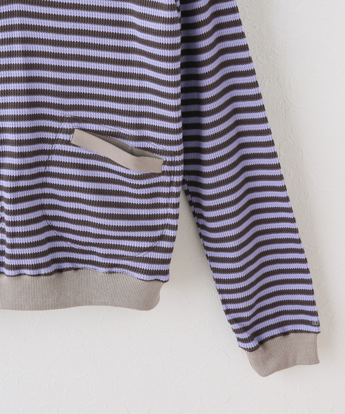 COYSEIO 038(コイセイオ 038)の「【Geek Office / ギークオフィス】COYSEIO / STRIPED FLARED SLEEVE HOODIE(パーカー・レディース・ブルー・SMALL)」の3枚目の写真
