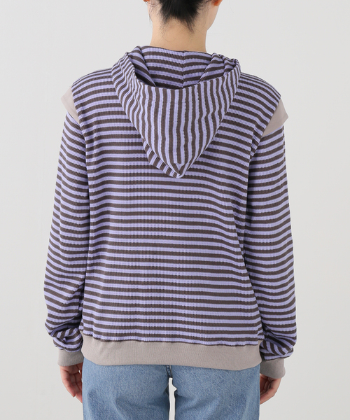 COYSEIO 038(コイセイオ 038)の「【Geek Office / ギークオフィス】COYSEIO / STRIPED FLARED SLEEVE HOODIE(パーカー・レディース・ブルー・SMALL)」の11枚目の写真