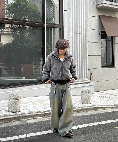 MandO(エムオー)(エムオー)の「【ユニセックス】2WAYスタンドカラーボリュームファージャケット(ブルゾン・メンズ・ベージュ/ブラック/ブラウン/チャコールグレー・MEDIUM/LARGE)」の7枚目の写真