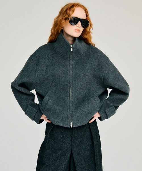 PRANK PROJECT（プランクプロジェクト）の「【2026Winter Pre-Order】スタンドカラーショートコート / Stand Collar Short Coat（その他アウター・レディース・グレイッシュベージュ/グレー/ブラック・FREE）」の2枚目の写真