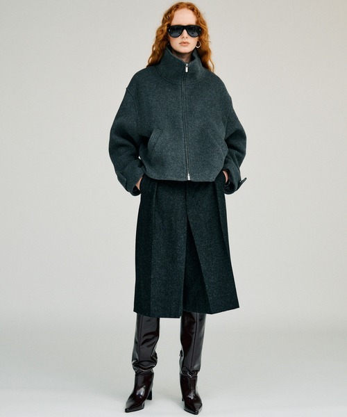 PRANK PROJECT（プランクプロジェクト）の「【2026Winter Pre-Order】スタンドカラーショートコート / Stand Collar Short Coat（その他アウター・レディース・グレイッシュベージュ/グレー/ブラック・FREE）」の5枚目の写真
