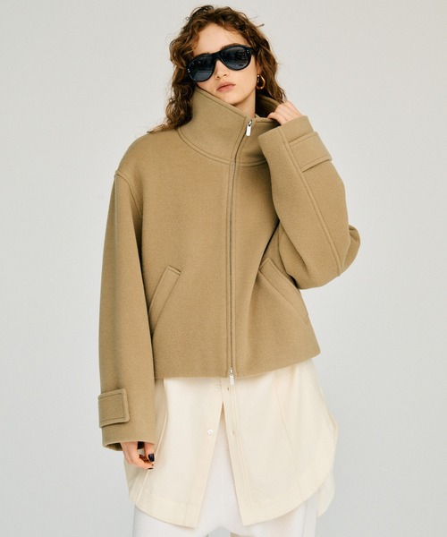 PRANK PROJECT（プランクプロジェクト）の「【2026Winter Pre-Order】スタンドカラーショートコート / Stand Collar Short Coat（その他アウター・レディース・グレイッシュベージュ/グレー/ブラック・FREE）」の9枚目の写真