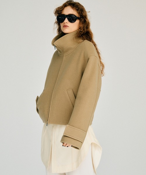 PRANK PROJECT（プランクプロジェクト）の「【2026Winter Pre-Order】スタンドカラーショートコート / Stand Collar Short Coat（その他アウター・レディース・グレイッシュベージュ/グレー/ブラック・FREE）」の10枚目の写真