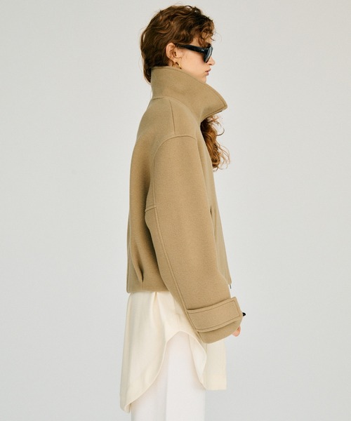 PRANK PROJECT（プランクプロジェクト）の「【2026Winter Pre-Order】スタンドカラーショートコート / Stand Collar Short Coat（その他アウター・レディース・グレイッシュベージュ/グレー/ブラック・FREE）」の12枚目の写真