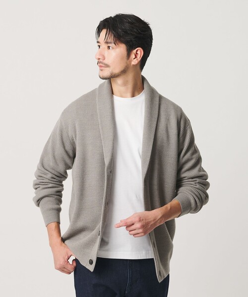 BEAUTY&YOUTH UNITED ARROWS(ビューティーアンドユースユナイテッドアローズ)の「【WEB限定 WARDROBE SMART】ウォッシャブル ショールカラー カーディガン(カーディガン/ボレロ・メンズ・ライトグレー/ブラック/ダークグレー・S/M/L/XL)」の2枚目の写真