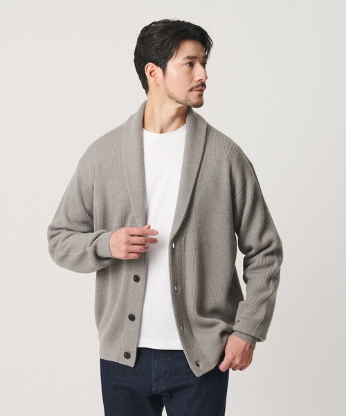 BEAUTY&YOUTH UNITED ARROWS(ビューティーアンドユースユナイテッドアローズ)の「【WEB限定 WARDROBE SMART】ウォッシャブル ショールカラー カーディガン(カーディガン/ボレロ・メンズ・ライトグレー/ブラック/ダークグレー・S/M/L/XL)」の20枚目の写真