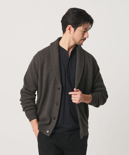 BEAUTY&YOUTH UNITED ARROWS(ビューティーアンドユースユナイテッドアローズ)の「【WEB限定 WARDROBE SMART】ウォッシャブル ショールカラー カーディガン(カーディガン/ボレロ・メンズ・ライトグレー/ブラック/ダークグレー・S/M/L/XL)」の13枚目の写真