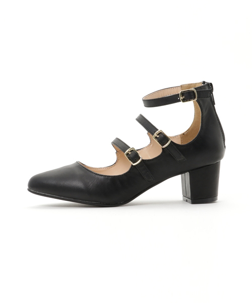 Noubel Voug Relax（ヌーベルヴォーグリラックス）の「Noubel Voug Relax(ヌーベル　ヴォーグ リラックス)/多重ベルトアンクルストラップパンプス（パンプス・レディース・ベージュ系その他/ダークブラウン/ブラック・LL/L/S/M）」の6枚目の写真