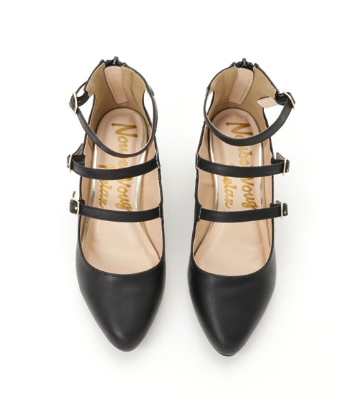 Noubel Voug Relax（ヌーベルヴォーグリラックス）の「Noubel Voug Relax(ヌーベル　ヴォーグ リラックス)/多重ベルトアンクルストラップパンプス（パンプス・レディース・ベージュ系その他/ダークブラウン/ブラック・LL/L/S/M）」の4枚目の写真