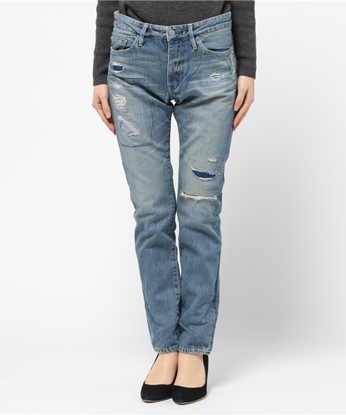 HYSTERIC GLAMOUR（ヒステリックグラマー）の「PSR加工デニム 九分丈スリムPT（デニムパンツ・レディース・インディゴブルー・XX-SMALL/X-SMALL/SMALL/MEDIUM）」の14枚目の写真