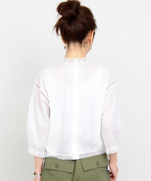 BEAUTY&YOUTH UNITED ARROWS(ビューティーアンドユースユナイテッドアローズ)の「BY∴ コットンローンレース7分袖ブラウス -手洗い可能- ◆(シャツ/ブラウス・レディース・ホワイト/ブラック・FREE)」の8枚目の写真