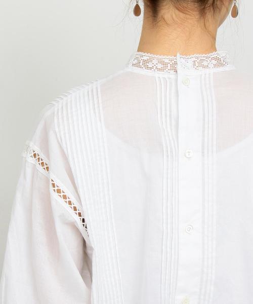 BEAUTY&YOUTH UNITED ARROWS(ビューティーアンドユースユナイテッドアローズ)の「BY∴ コットンローンレース7分袖ブラウス -手洗い可能- ◆(シャツ/ブラウス・レディース・ホワイト/ブラック・FREE)」の4枚目の写真