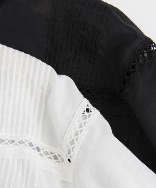 BEAUTY&YOUTH UNITED ARROWS(ビューティーアンドユースユナイテッドアローズ)の「BY∴ コットンローンレース7分袖ブラウス -手洗い可能- ◆(シャツ/ブラウス・レディース・ホワイト/ブラック・FREE)」の5枚目の写真