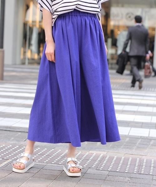 GLOBAL WORK（グローバルワーク）の「ギャザーマキシスカーチョ/758061（その他パンツ・レディース・ブルー/ピンク/ダークブルー/イエロー/ブラック/ベージュ/ライトグレー/ホワイト・FREE）」の6枚目の写真