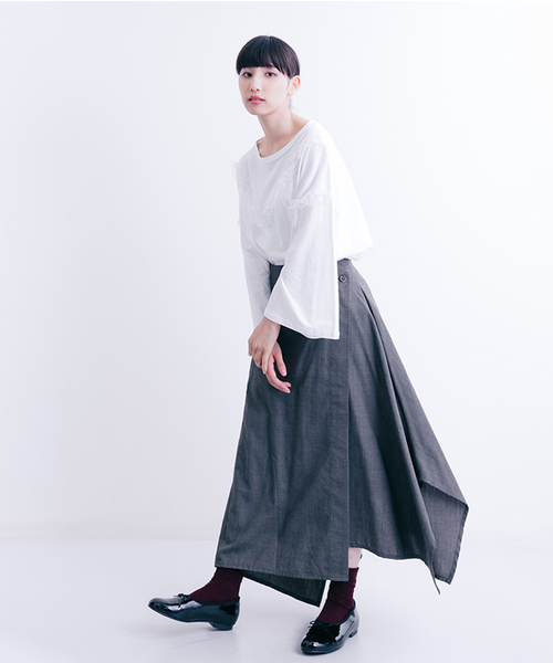 MERLOT（メルロー）の「部分チュールプルオーバー1218（Tシャツ/カットソー・レディース・オフホワイト/ブラウン/ブラック/マスタード・FREE）」の20枚目の写真